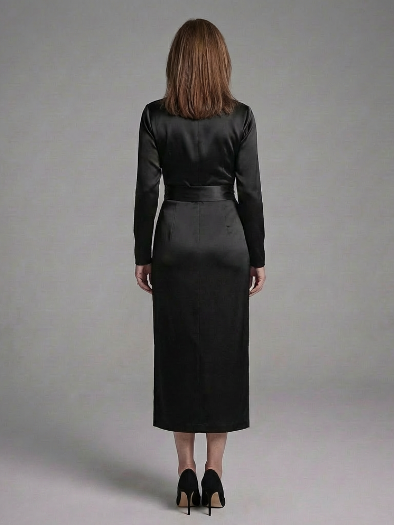 Alouette | Vestido Midi de Manga Larga con Cierre Lateral
