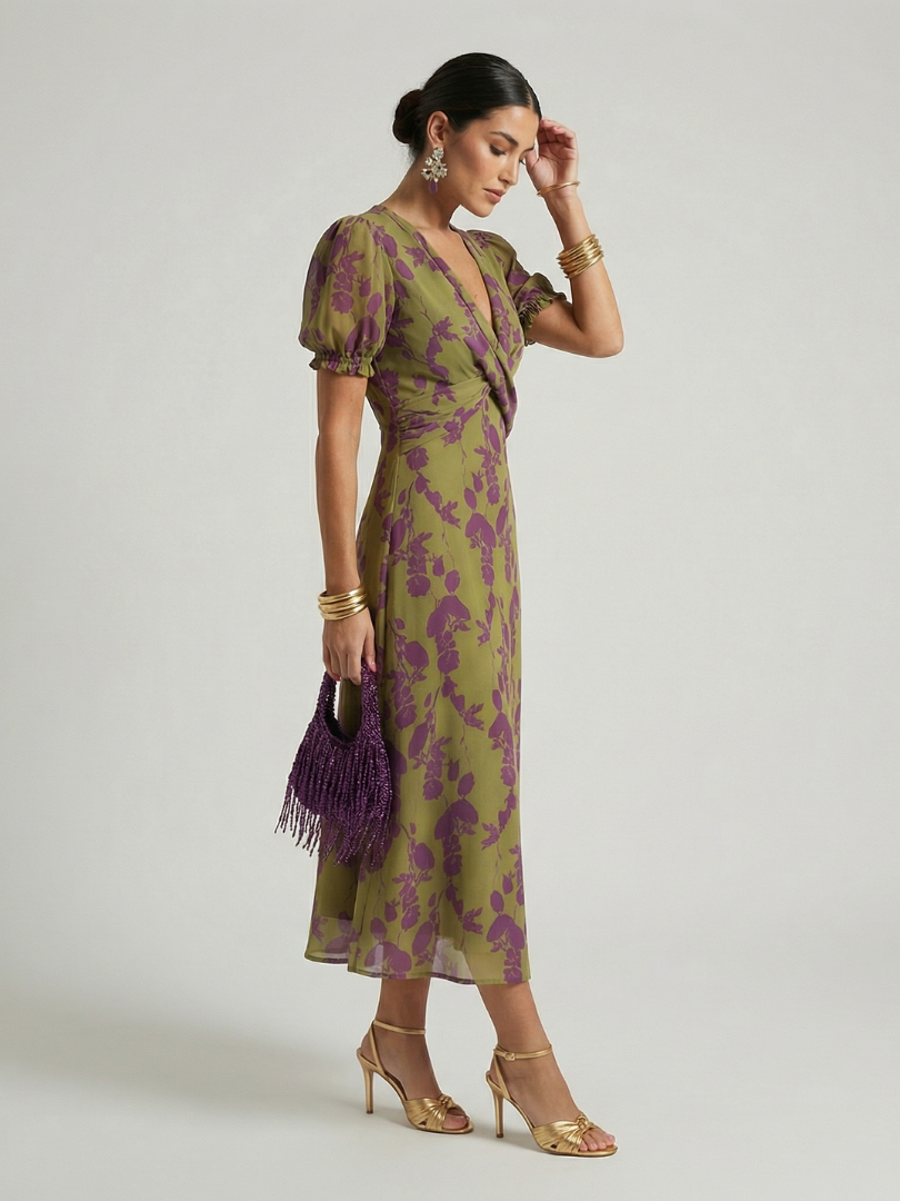 Virel | Vestido Midi de Flores Relajado