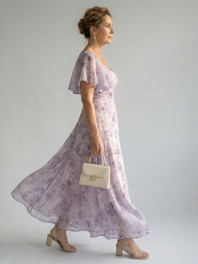 Vaelis | Vestido Midi Mouw Flutter
