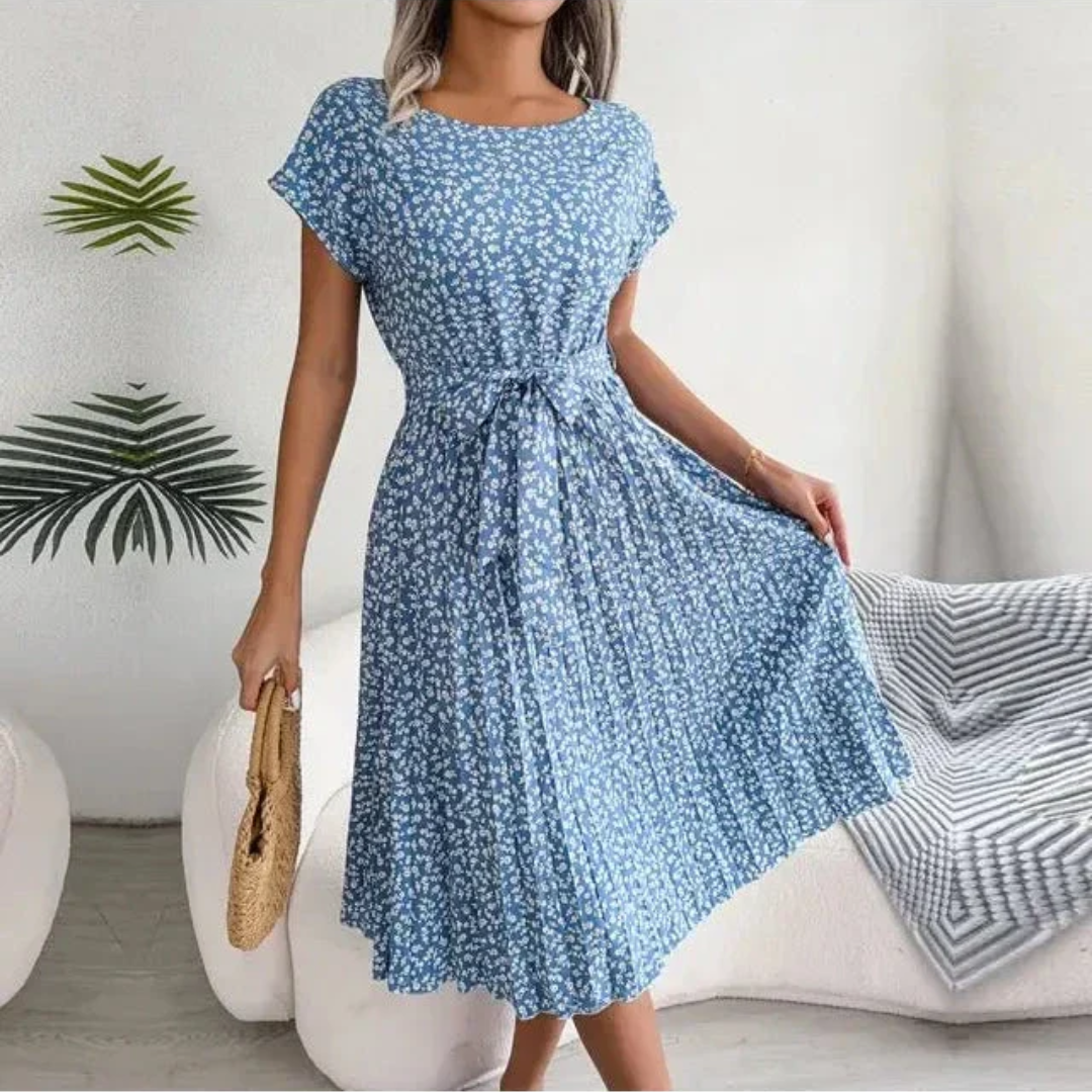 Marilyn | Vestido Midi Plisado Floral