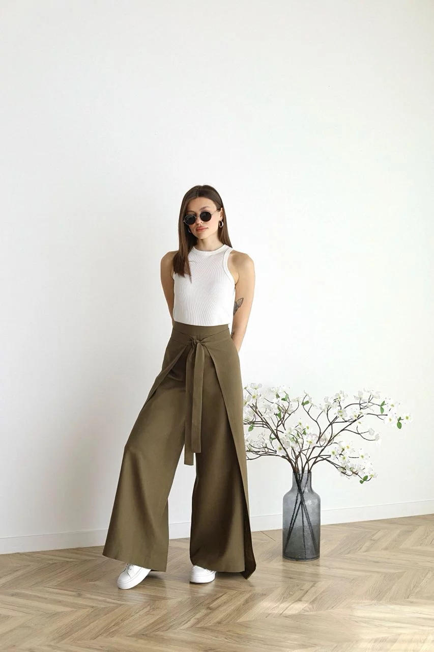 ARIANE – PANTALONES ANCHOS DE LINO PARA MUJERES