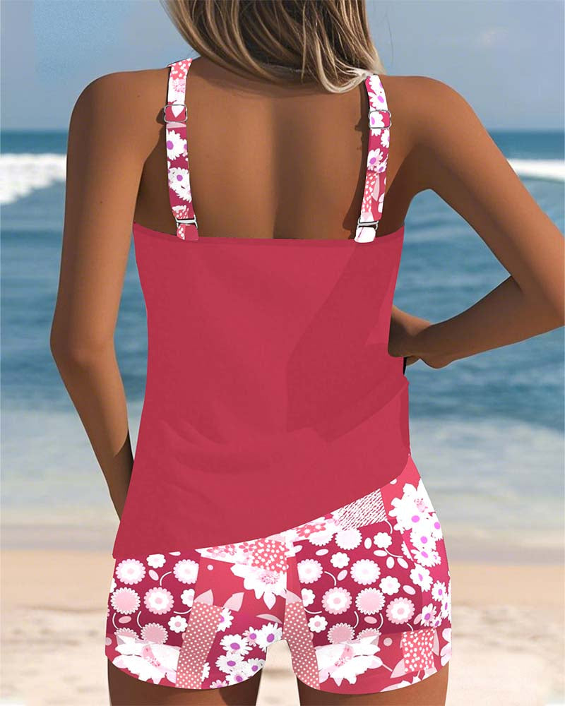 Sabrina | Traje de baño de dos piezas con ajuste cómodo y estilo floral de playa