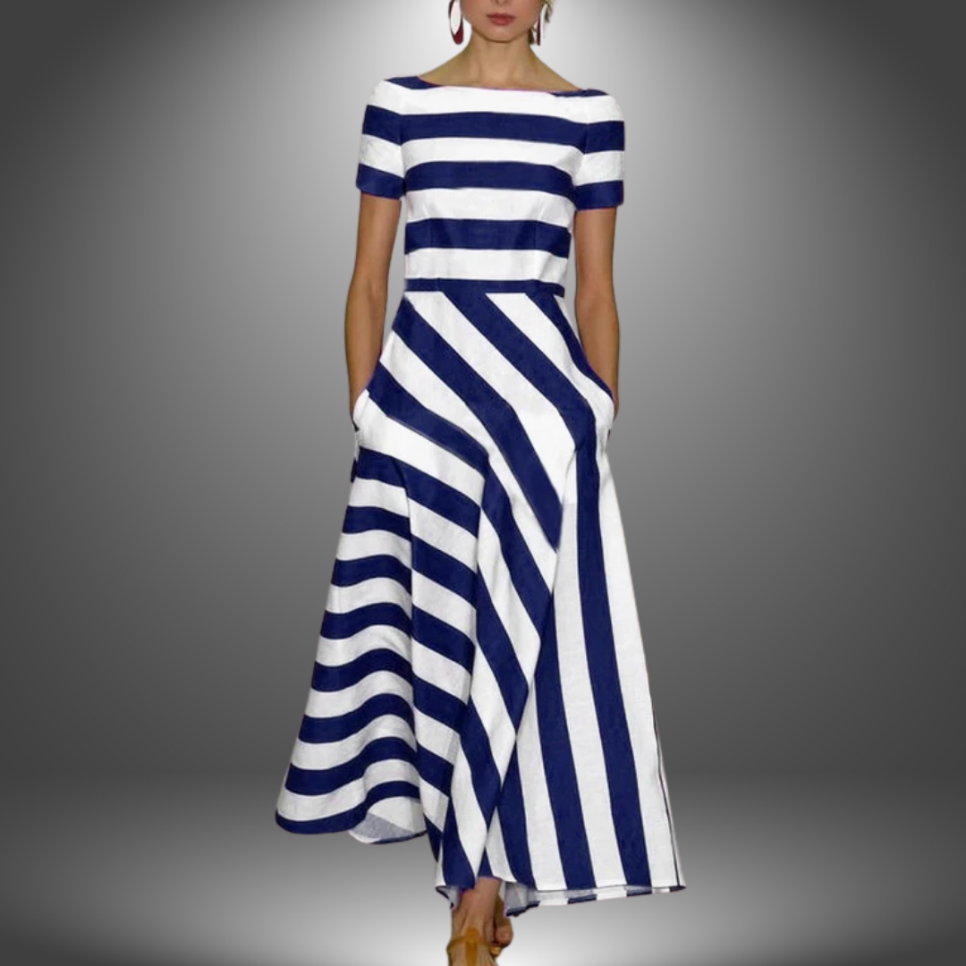 Alma | Vestido Maxi A-Line a Rayas