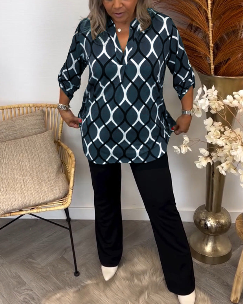 Noor – Blusa con Estampado Gráfico