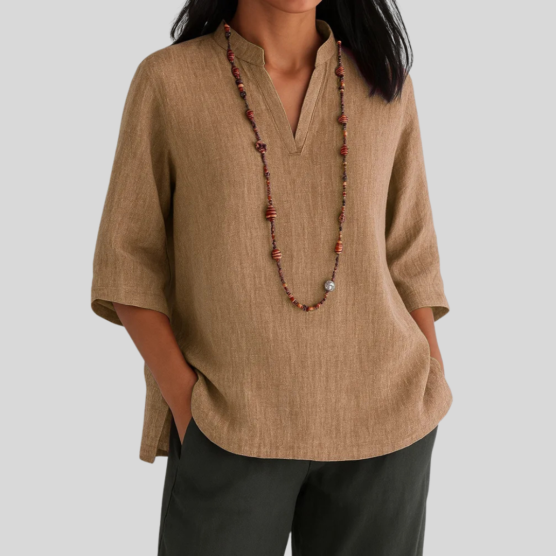 Luna – Blusa de lino con elegancia relajada