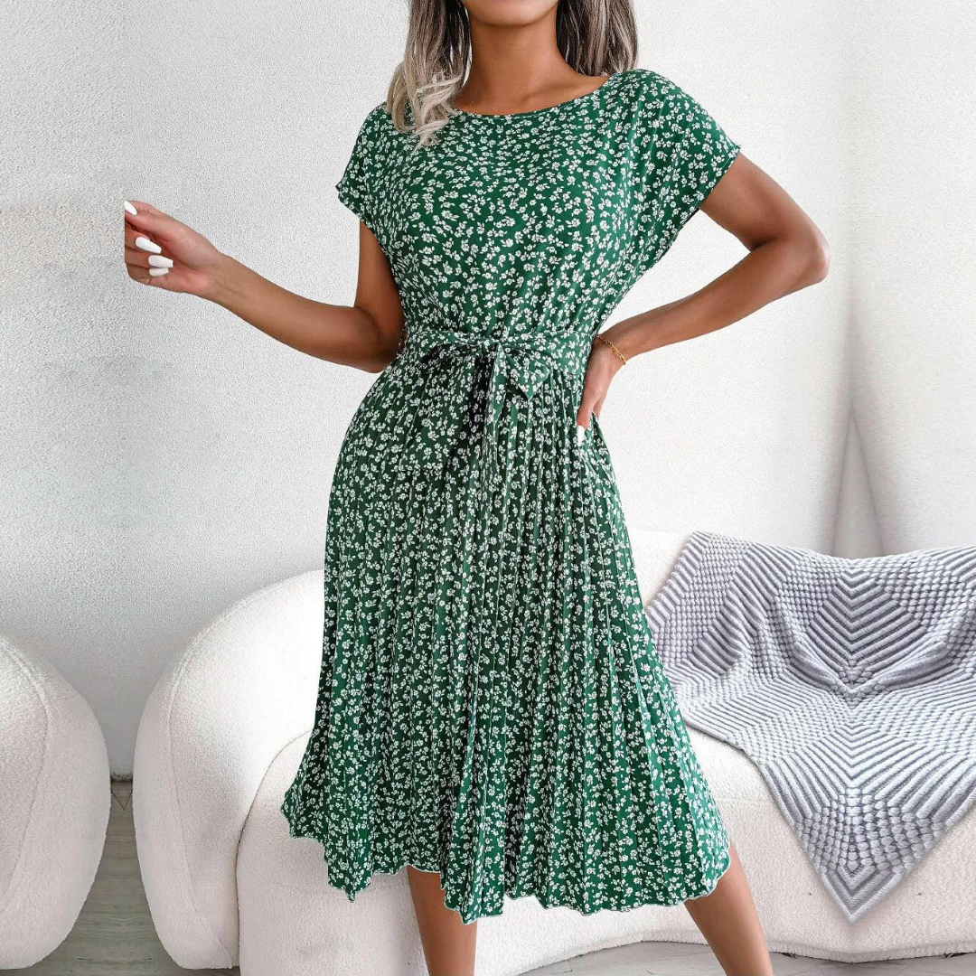 Marilyn | Vestido Midi Plisado Floral