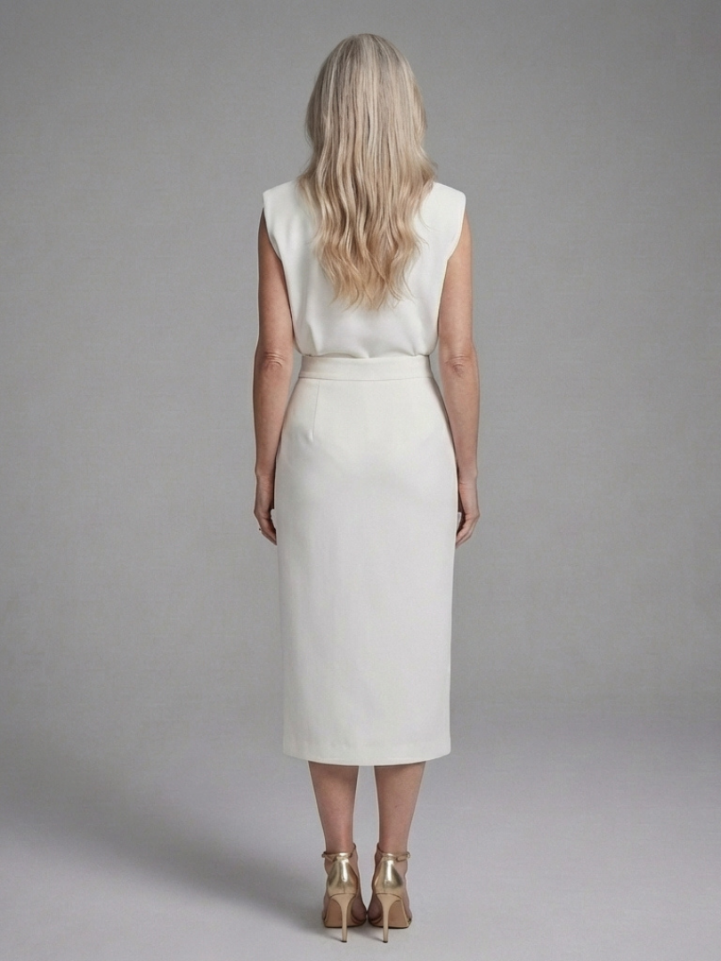 Anouk | Vestido Midi Asimétrico con Mangas Cortas