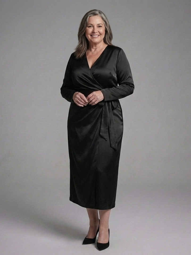 Alouette | Vestido Midi de Manga Larga con Cierre Lateral