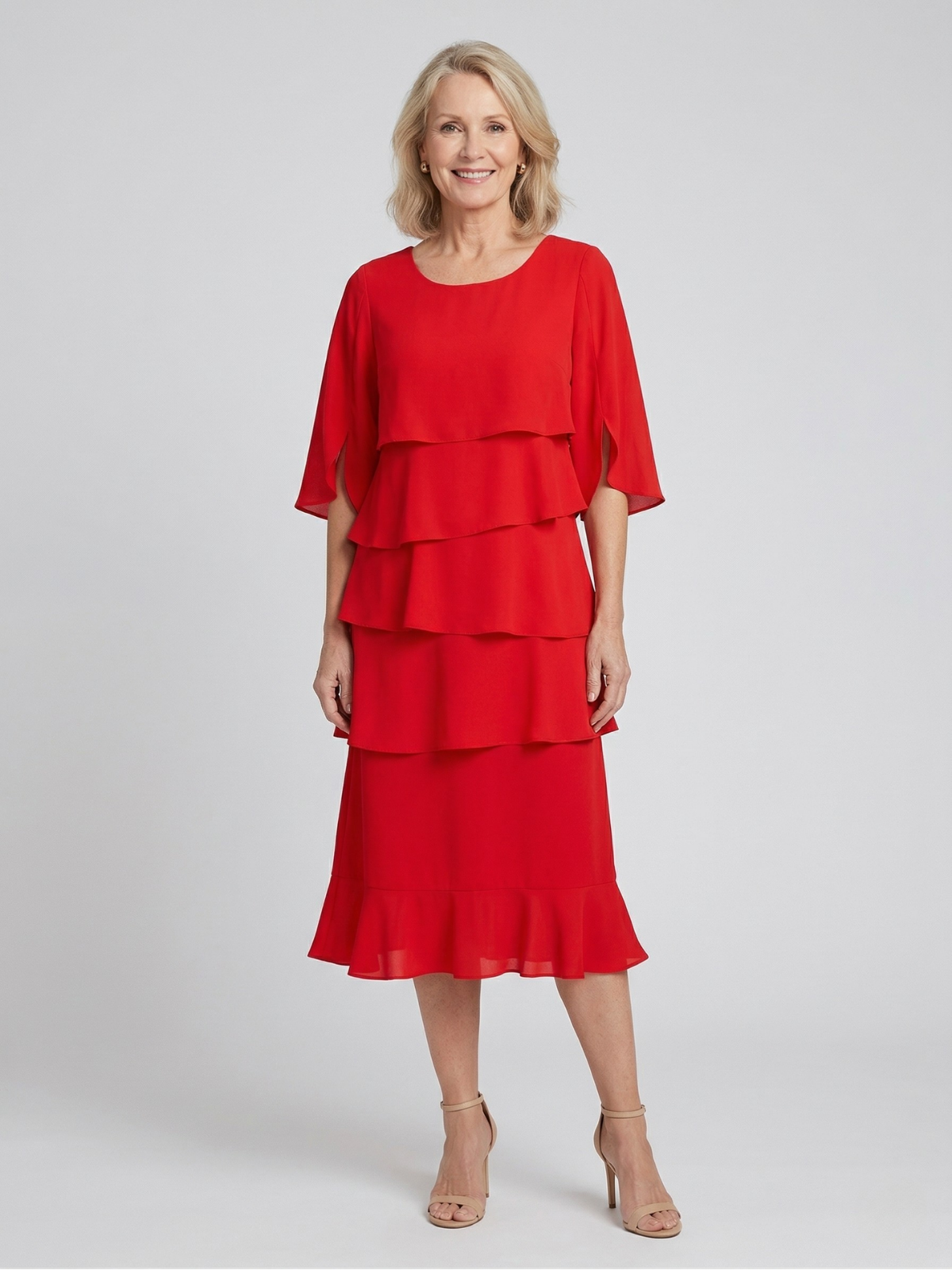 Vestido Elegante con Volantes Angela