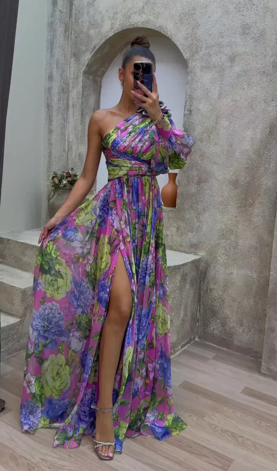 Evelyn™ | Vestido Drama Florido
