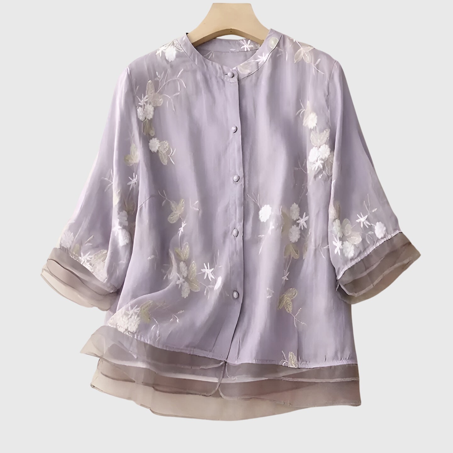 Nellie™ | Elegante Top con Flores Bordadas
