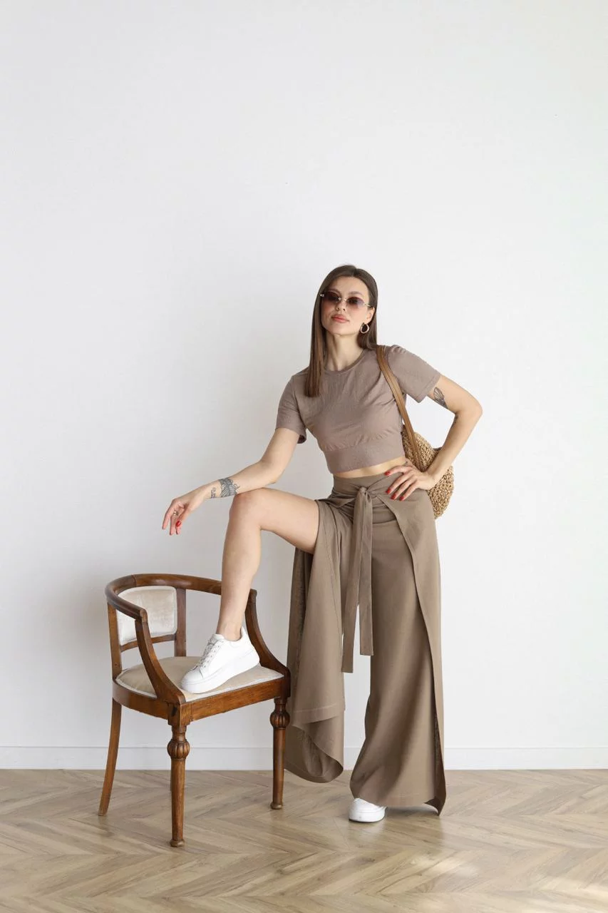 ARIANE – PANTALONES ANCHOS DE LINO PARA MUJERES