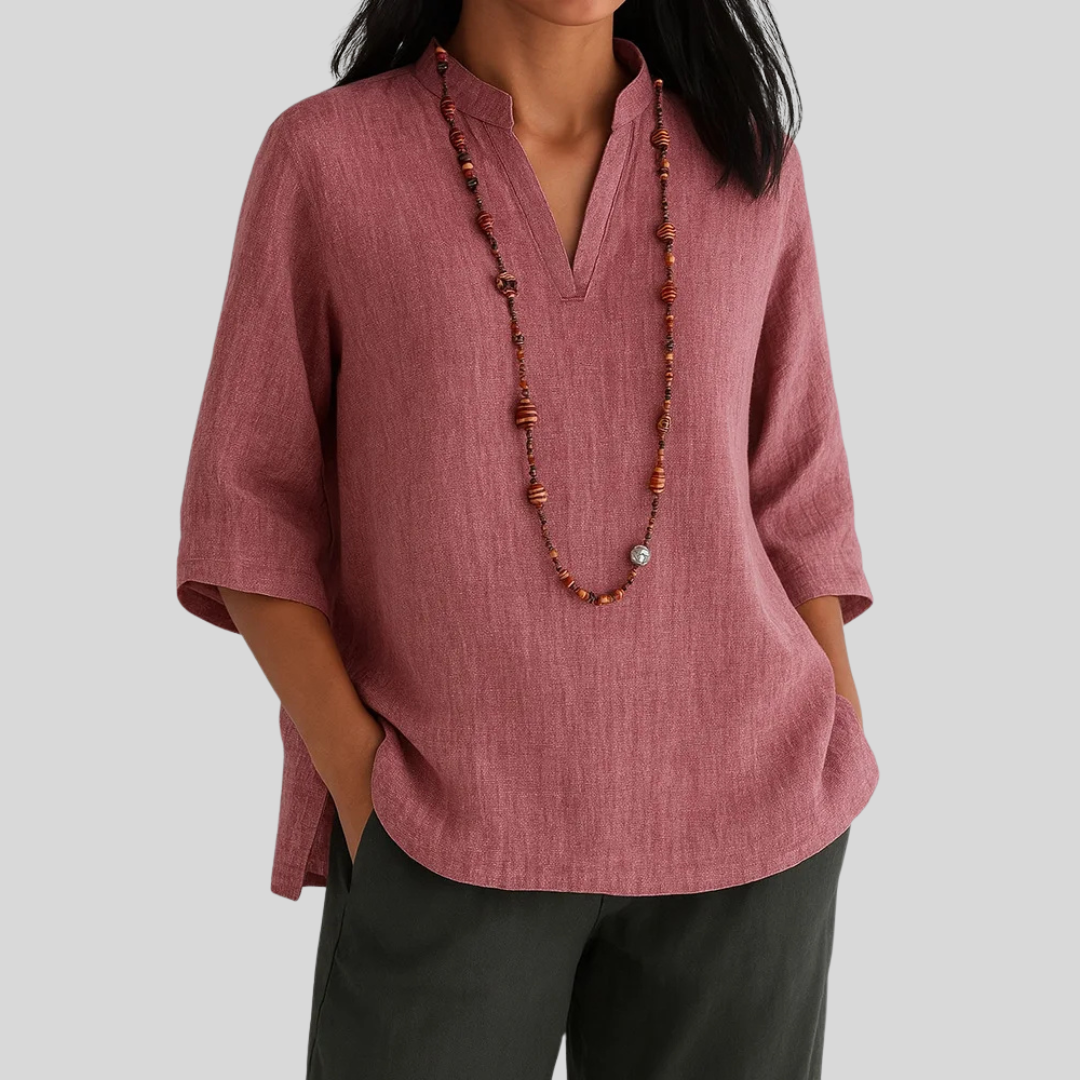 Luna – Blusa de lino con elegancia relajada