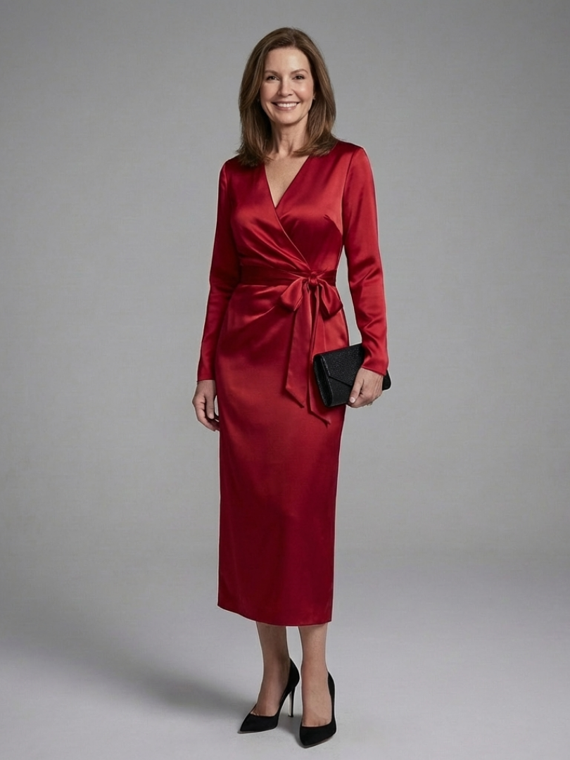Alouette | Vestido Midi de Manga Larga con Cierre Lateral