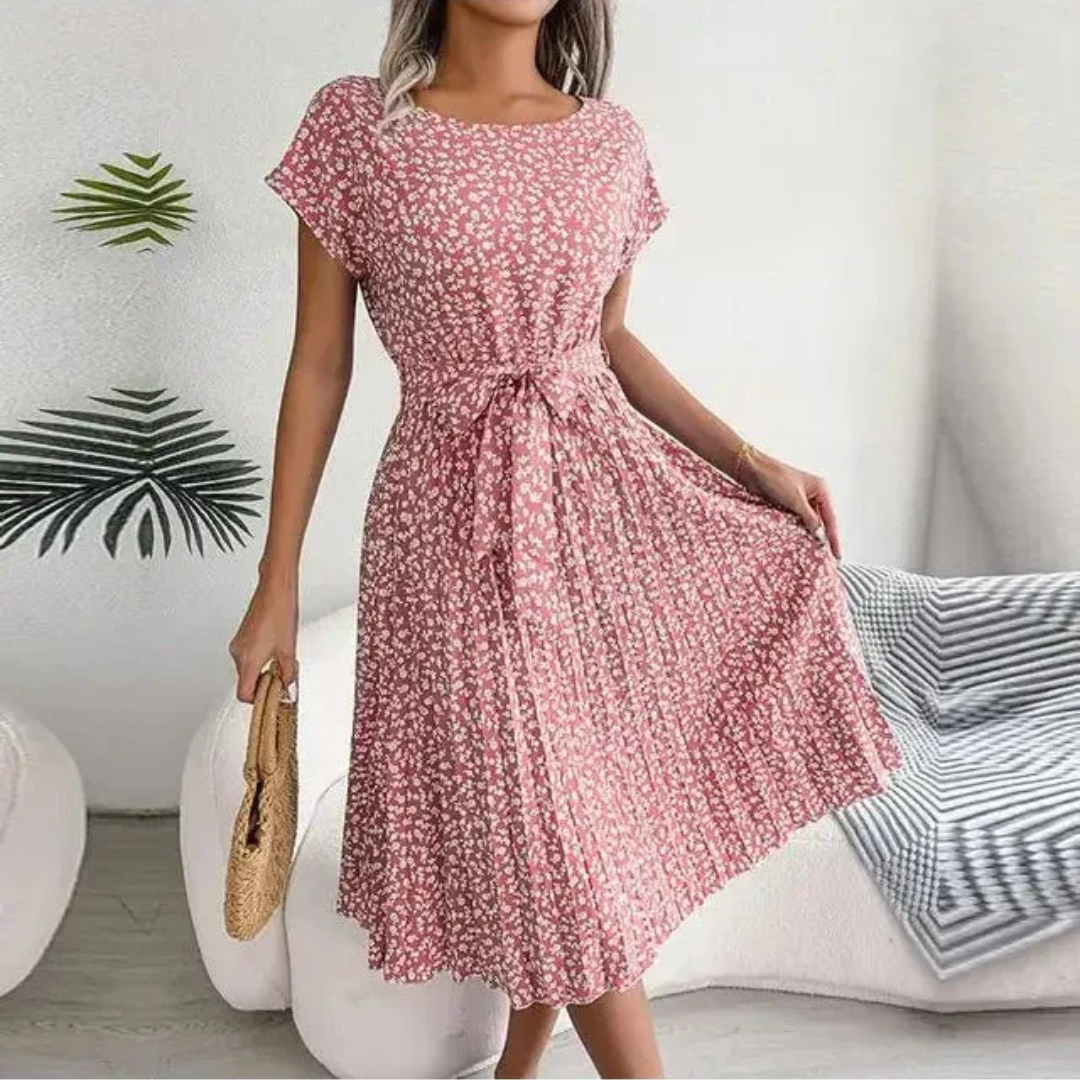 Marilyn | Vestido Midi Plisado Floral