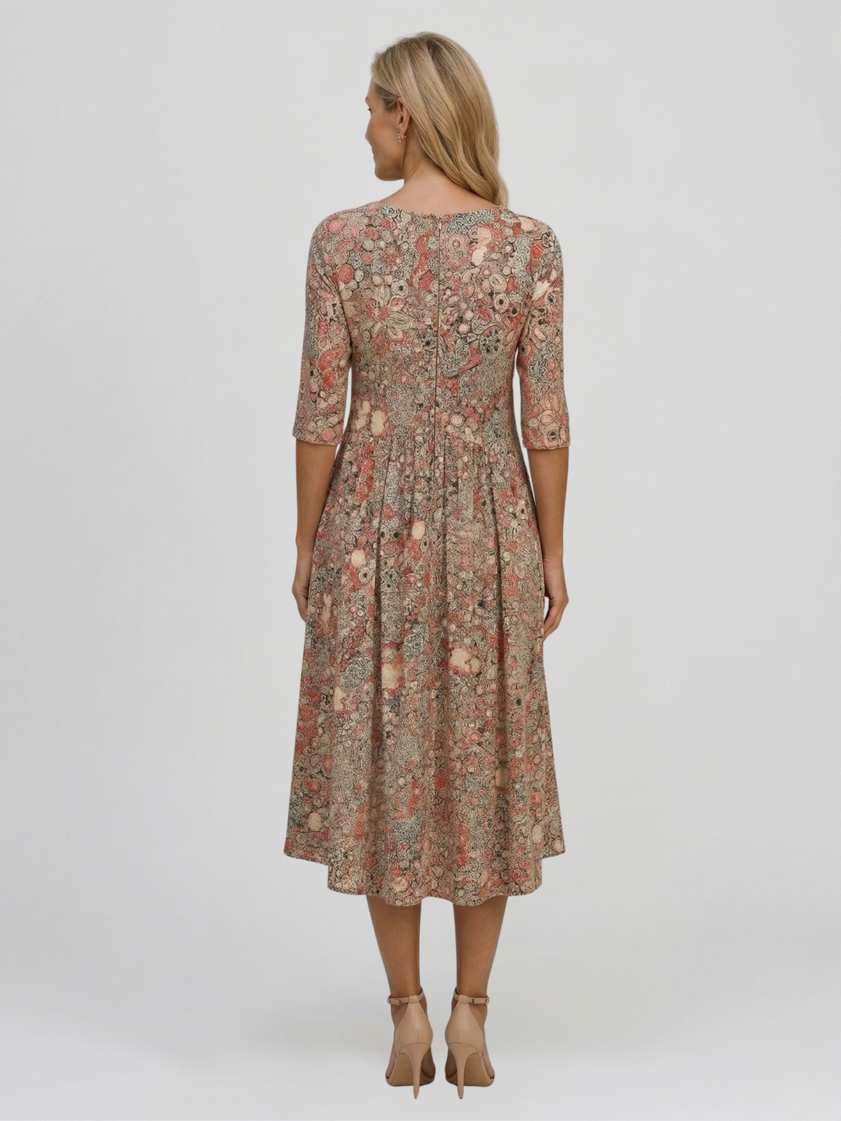 Vestido Midi Elegante de Cuello en V Alicia Graceful