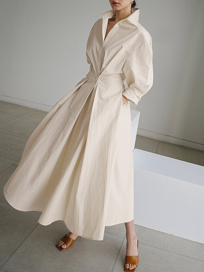 Brynn - Vestido de Corte A con Cuello Polo Chic