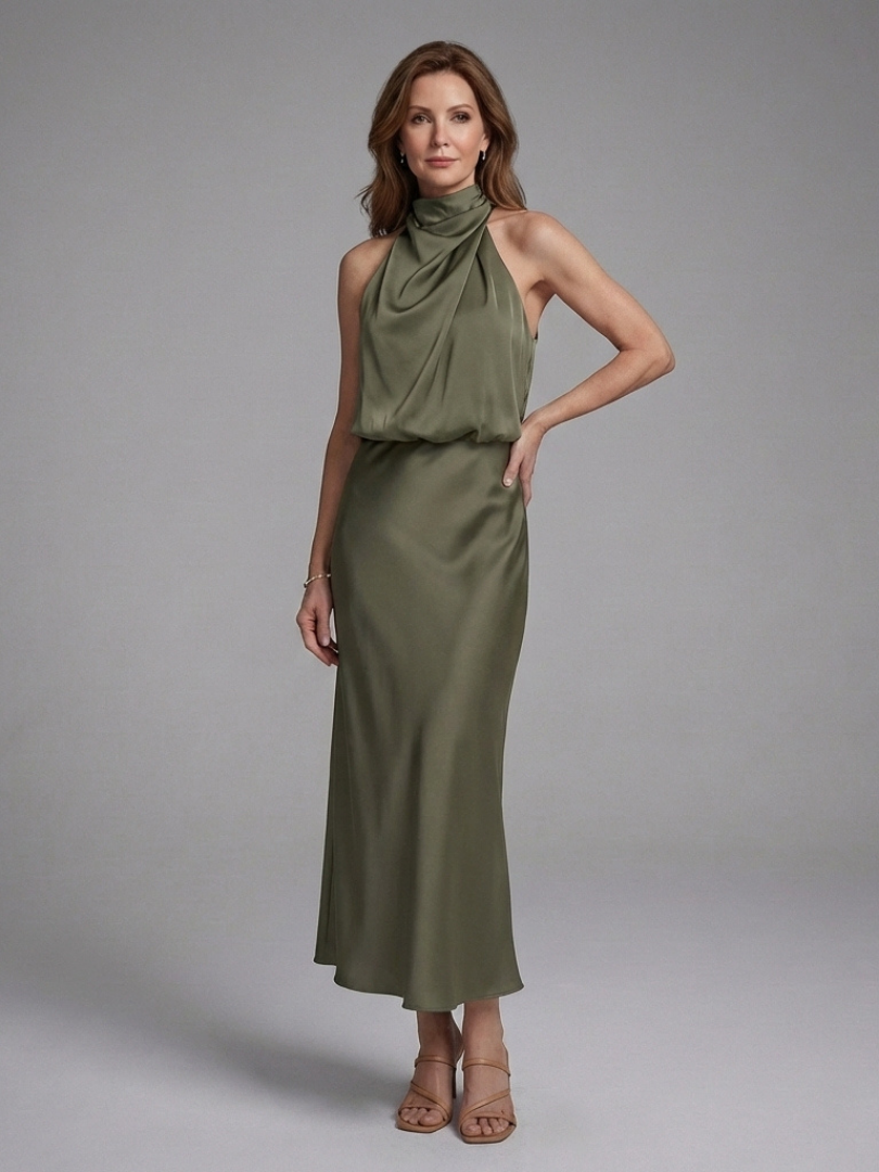 Rivelle | Vestido Midi con Escote Halter
