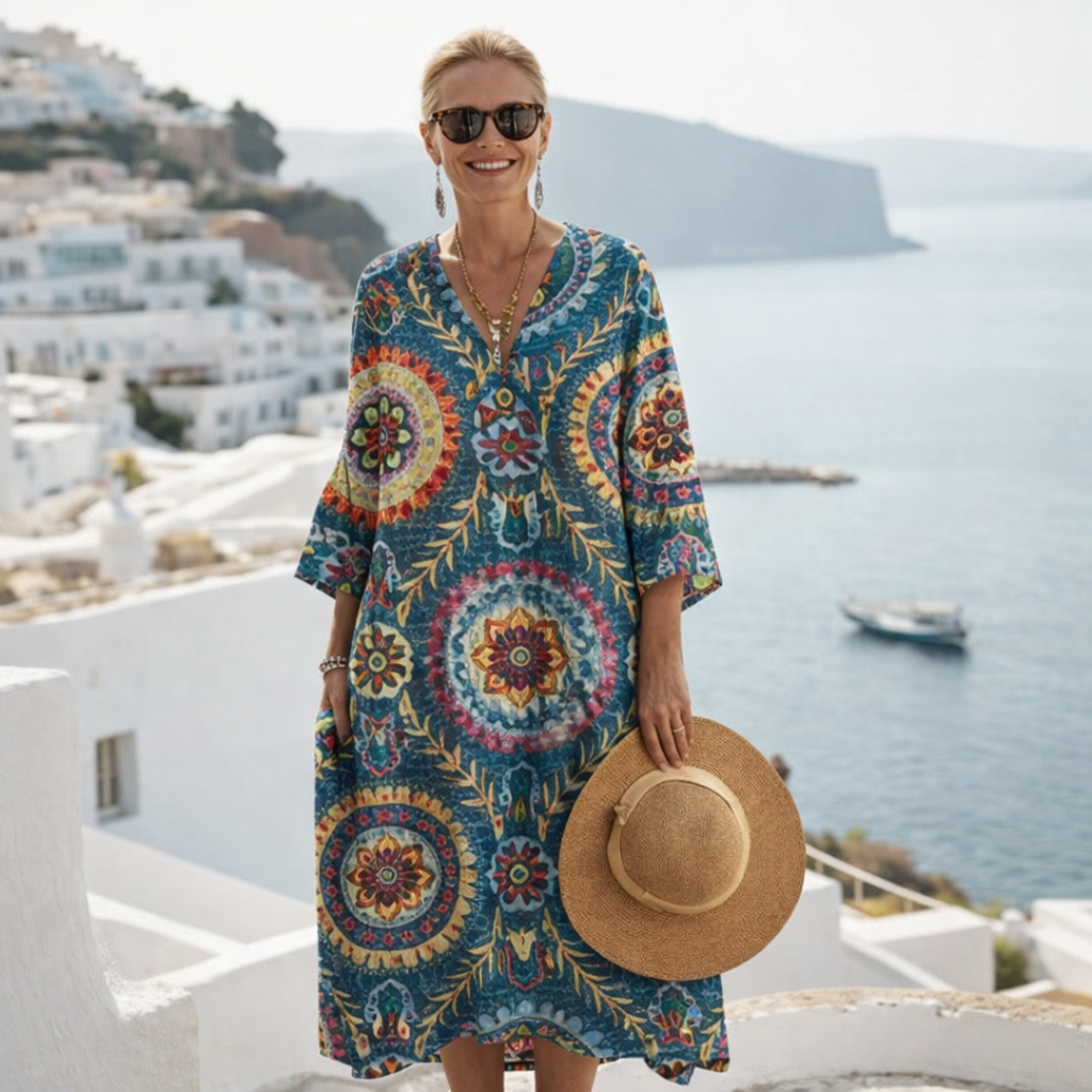 Vestido de Verano Cómodo de Estilo Italiano – Cubriente y Ligero