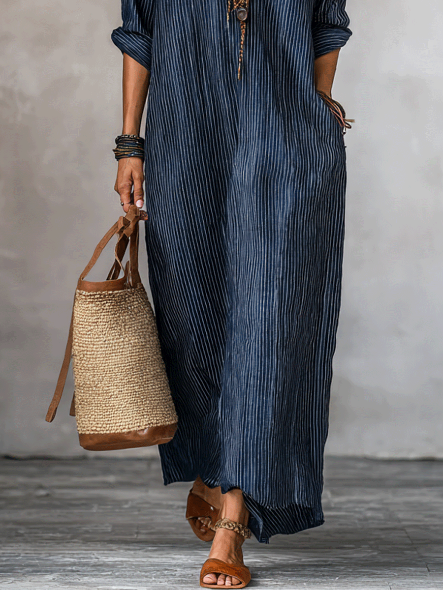 Vestido Maxi Loose-Fit Indigo Nómada