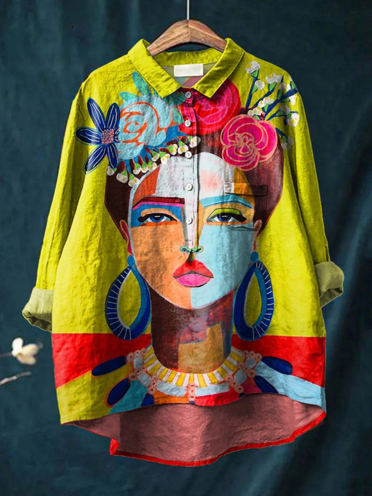 Eugen | Pintura al óleo Freda Retrato Arte Camiseta Casual para Dama