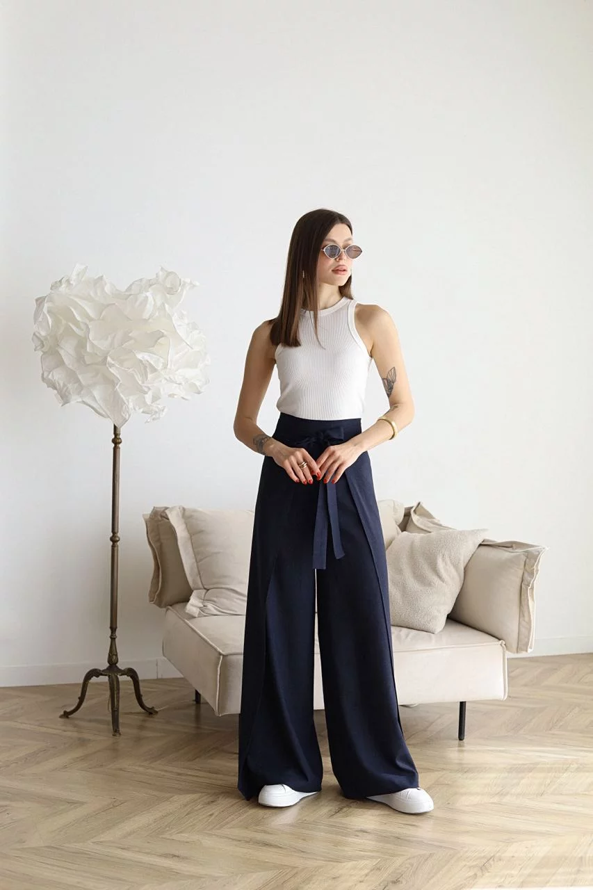 ARIANE – PANTALONES ANCHOS DE LINO PARA MUJERES