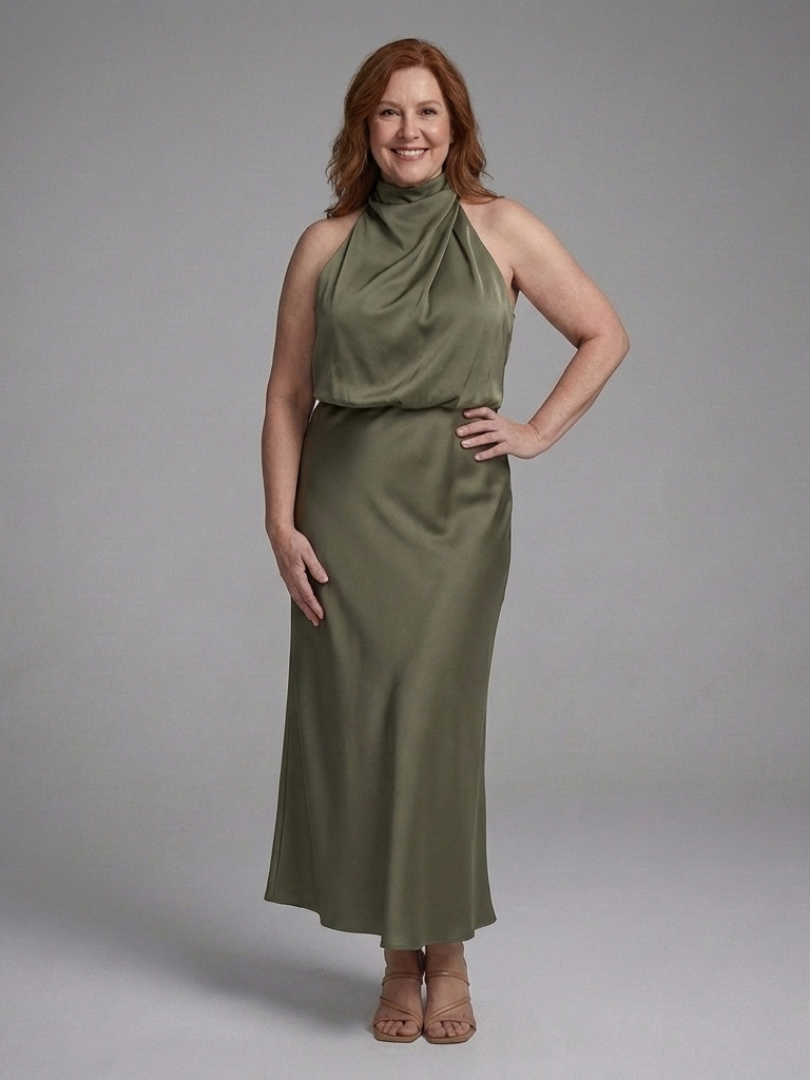 Rivelle | Vestido Midi con Escote Halter