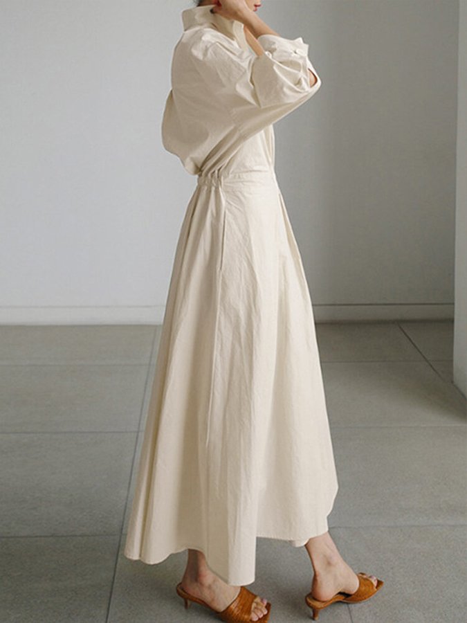 Brynn - Vestido de Corte A con Cuello Polo Chic
