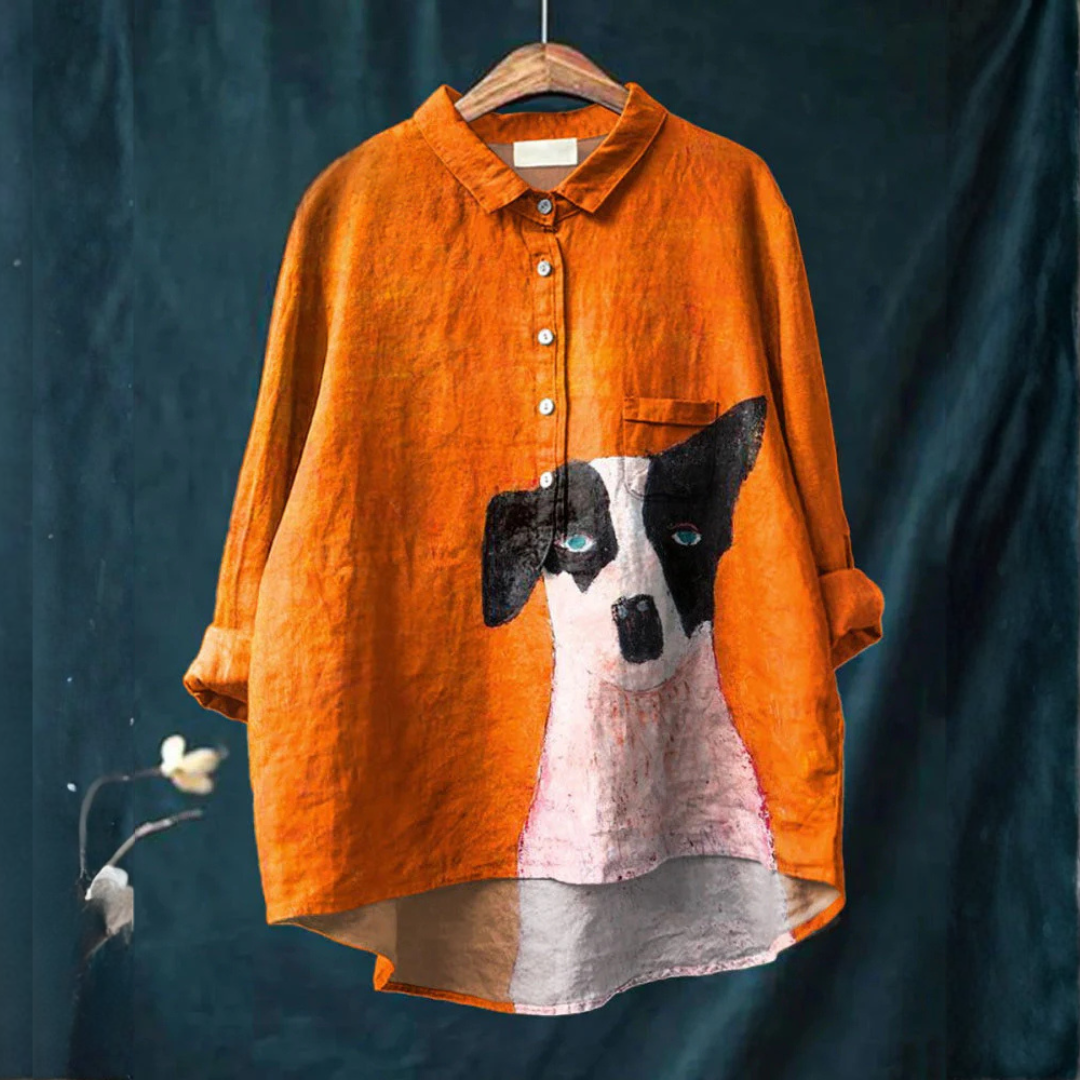 Alessia – Camisa de lino con patrón