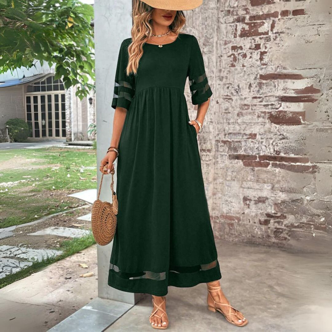 Aubrey™ – Vestido Midi Que Acentúa la Cintura