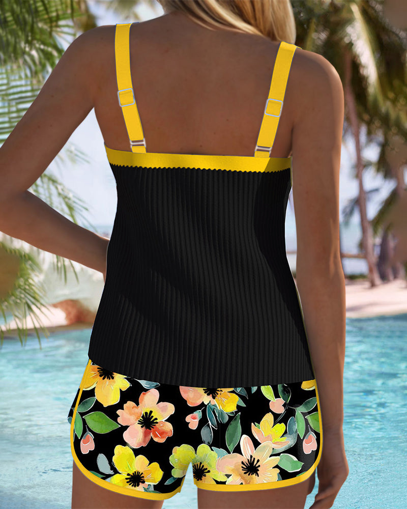 Daniela | Conjunto de Tankini Elegante de Dos Piezas