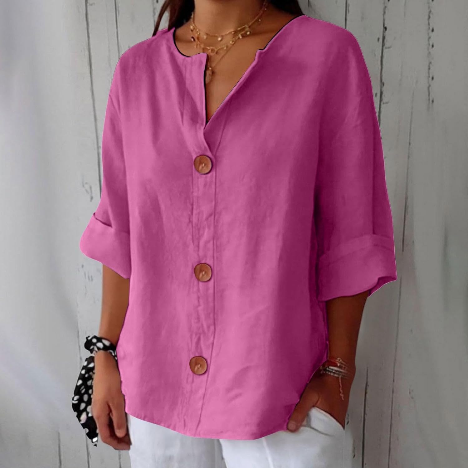 Liore™ – Blusa minimalista con estructura vertical