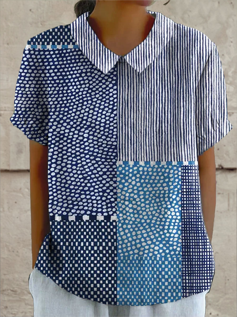 Allie | Camisa de Estampado Patchwork