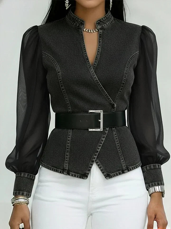 Séraphine™ — Blusa elegante ajustada con cinturón refinado