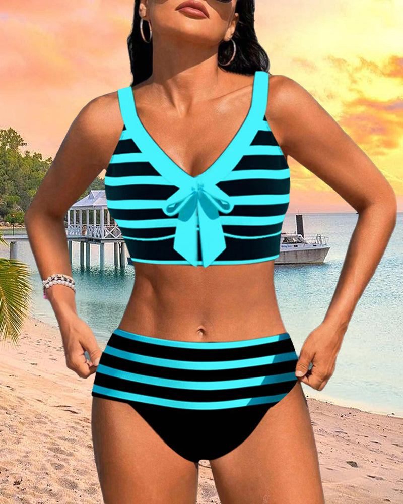 Bloom | Bikini de rayas con cintura alta