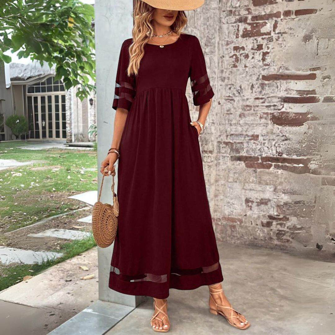 Aubrey™ – Vestido Midi Que Acentúa la Cintura