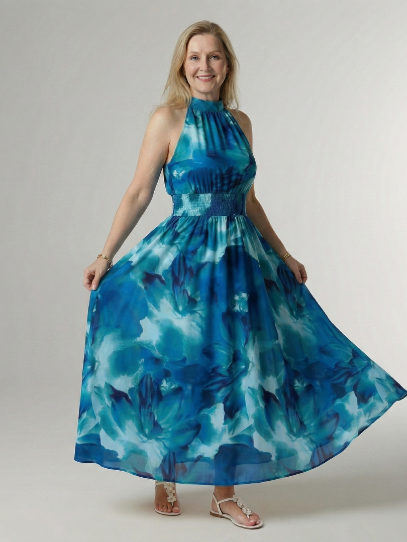 Sylin | Vestido Midi de Tirantes Pintado