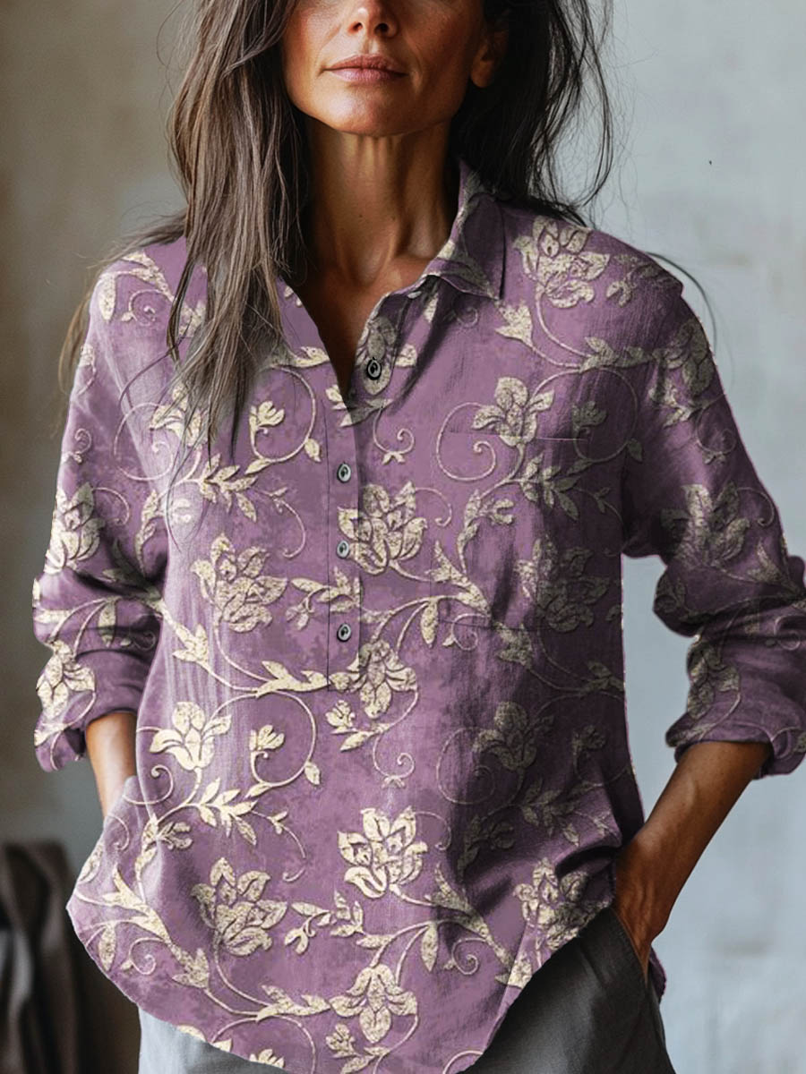 Alba – Camisa de lino con patrón