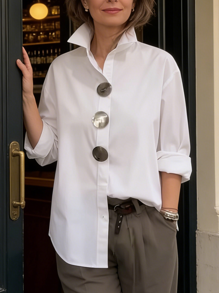 Ariana™ — Blusa elegante de seda y algodón