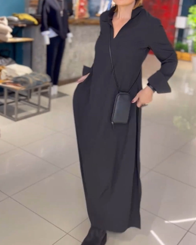 Evie - Vestido Maxi de Corte Suelto con Estilo Retro