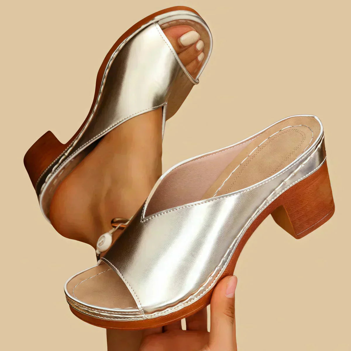GABRIELLA | Sandalias Ortopédicas con Tacón Ancho Elegantes y Confortables para Cada Día