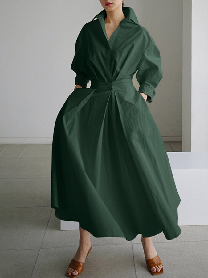 Brynn - Vestido de Corte A con Cuello Polo Chic