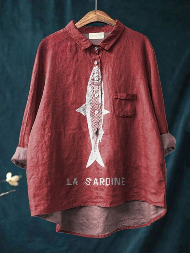 Aria™ | Blusa de Lino Atemporal con Patrón
