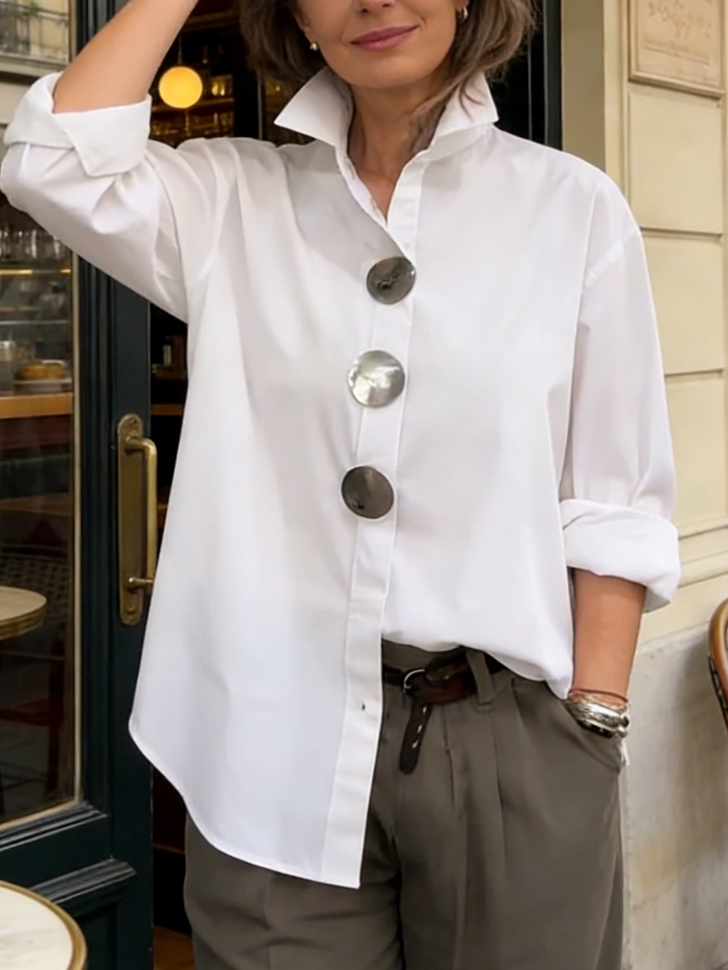 Ariana™ — Blusa elegante de seda y algodón