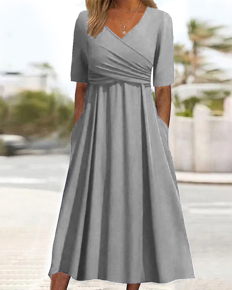 Pien - Vestido Cruzado Con Mangas Cortas