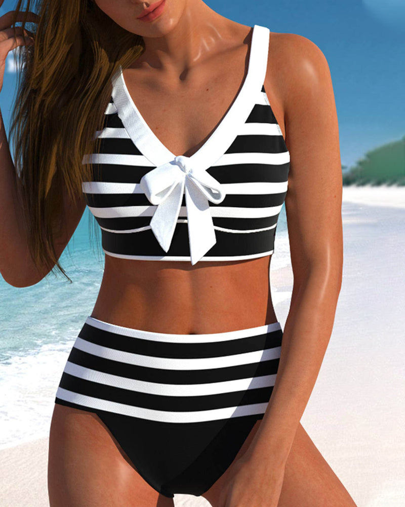 Carmen | Bikini de rayas con cintura alta