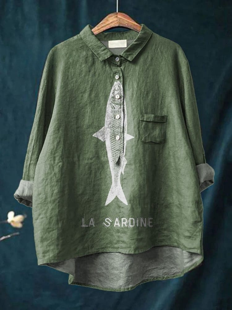 Aria™ | Blusa de Lino Atemporal con Patrón