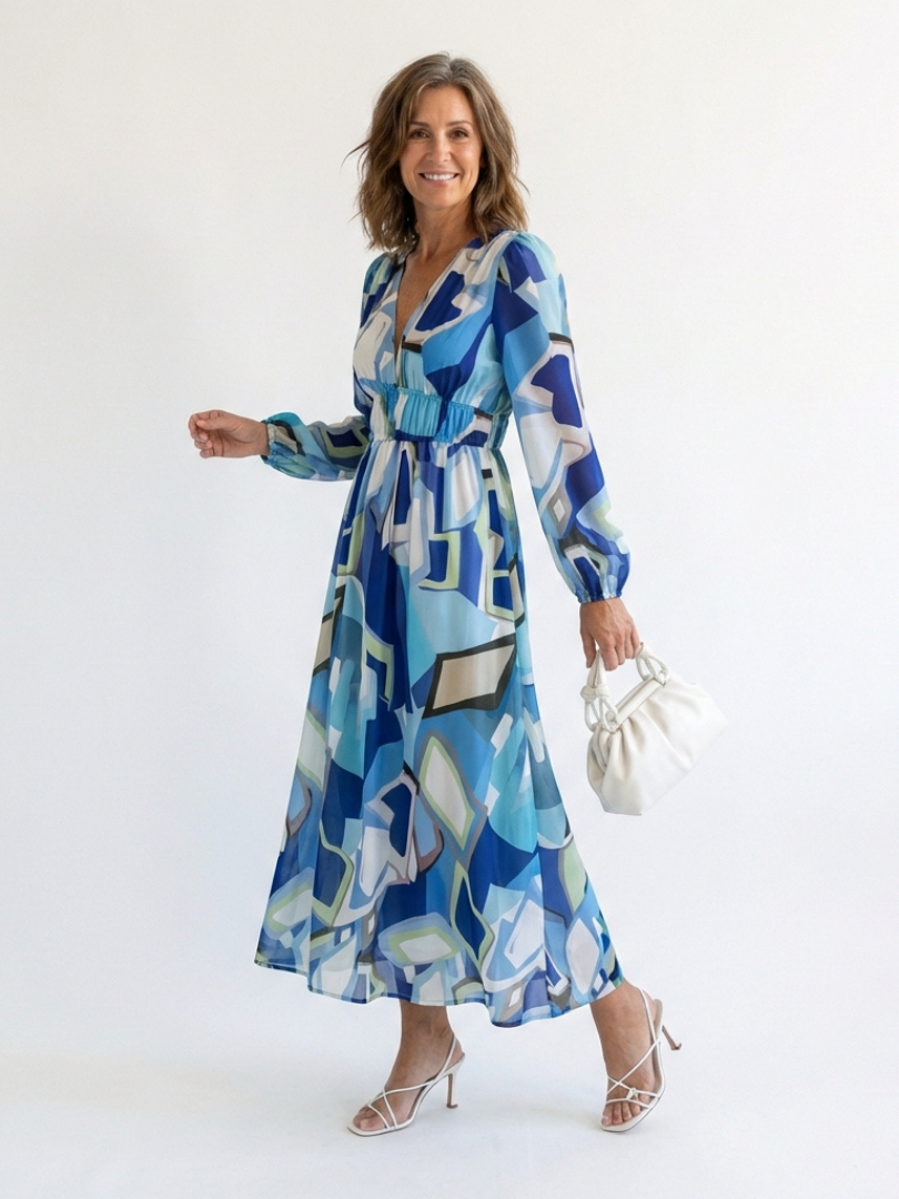 Althea | Vestido Maxi de Flores de Manga Larga