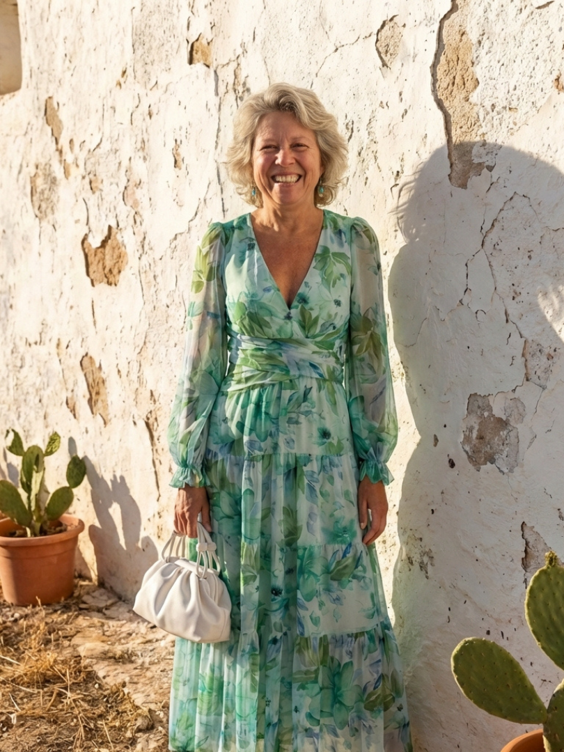 Althea | Vestido Maxi de Flores de Manga Larga