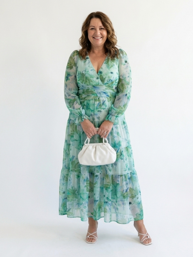 Althea | Vestido Maxi de Flores de Manga Larga